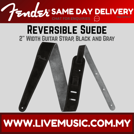 Fender 2inch Reversible Suede Guitar Strap - Black/Gray