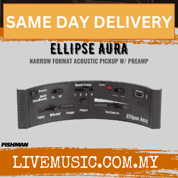 Fishman Ellipse Aura Narrow Format Acoustic Pickup w/ Preamp (ELLIPSEAURA/ELLIPSE-AURA)