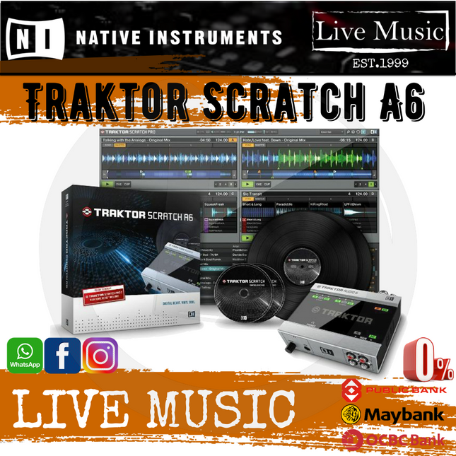 Native Instruments Traktor Scratch A6 Digital DJ Bundle (A-6/A 6)