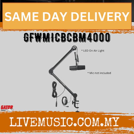 Gator Frameworks GFWMICBCBM4000 Professional Desk-Mounted Broadcast Microphone Boom Stand