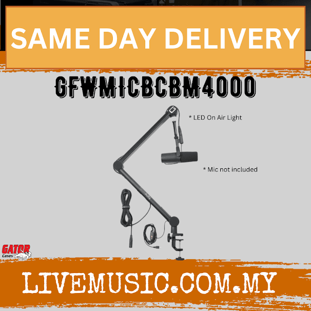 Gator Frameworks GFWMICBCBM4000 Professional Desk-Mounted Broadcast Microphone Boom Stand