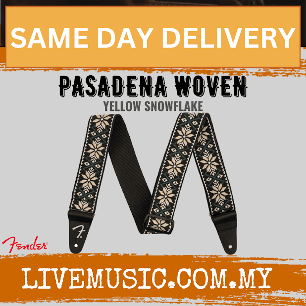 Fender Pasadena Woven Guitar Strap, Yellow Snowflake