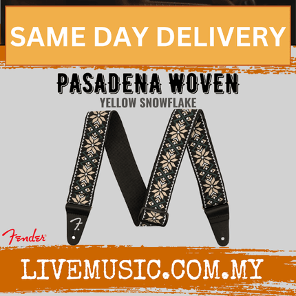 Fender Pasadena Woven Guitar Strap, Yellow Snowflake