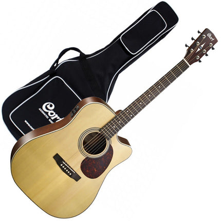 Cort MR600F - Acoustic-Electric Guitar with Gig Bag - Natural Satin (MR 600F/MR-600F)