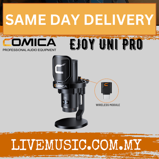 Comica Ejoy Uni Pro (D) RGB Cardioid Condenser Wireless USB Microphone - Black / White (EJOY-UNI PRO)