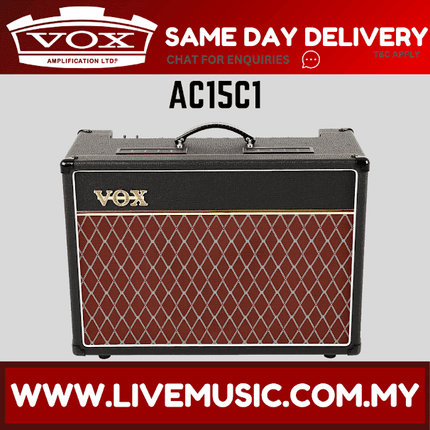 Vox AC15C1 15 Watt 1x12 2 Channel All Tube Combo Guitar Amp Amplifier (AC 15 C1/AC-15-C1)