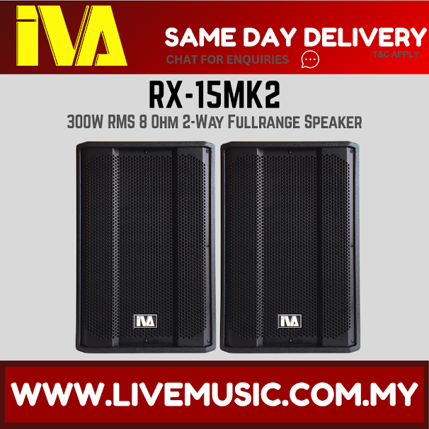 IVA RX-15MK2 300W RMS 2-Way 15" Woofer Full Range Speaker - Pair ( RX 15 / RX-15 )