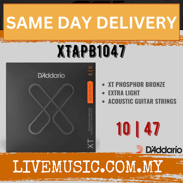 D'Addario XTAPB1047 - XT Acoustic Phosphor Bronze Strings, Extra Light (10-47)(Daddario)