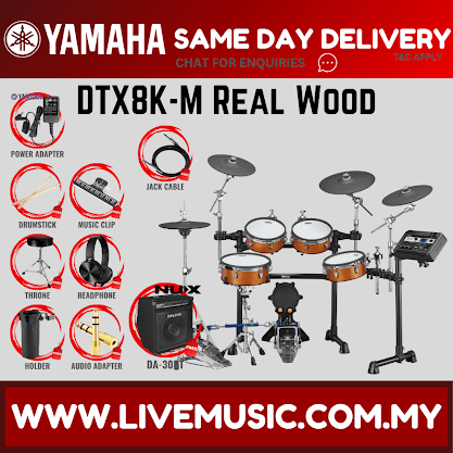 Yamaha DTX8K-M Electronic Drum Set With NUX PA-50 Amplifier And Drum Throne - Real Wood ( DTX8 / DTX8K / DTX8KM )