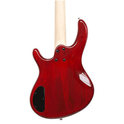 Cort Action Bass V Plus 5-Strings Bass Guitar Jatoba Fretboard with Bag - Trans Red (Action/V Plus)