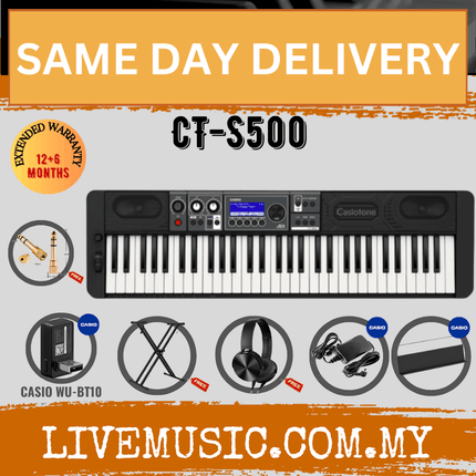 Casio Casiotone CT-S500 61-key Arranger Keyboard With Headphone And Casio WU-BT10 (CTS500 / CT S500)