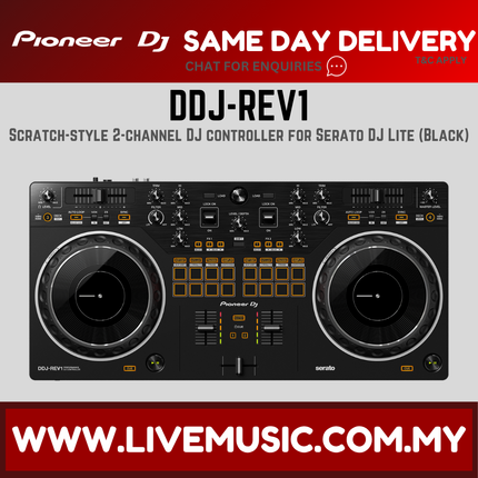 Pioneer DJ DDJ-REV1 2-deck Serato DJ Controller With Monitor Speaker And Bag - Black ( DDJREV1 / DDJ REV1 )