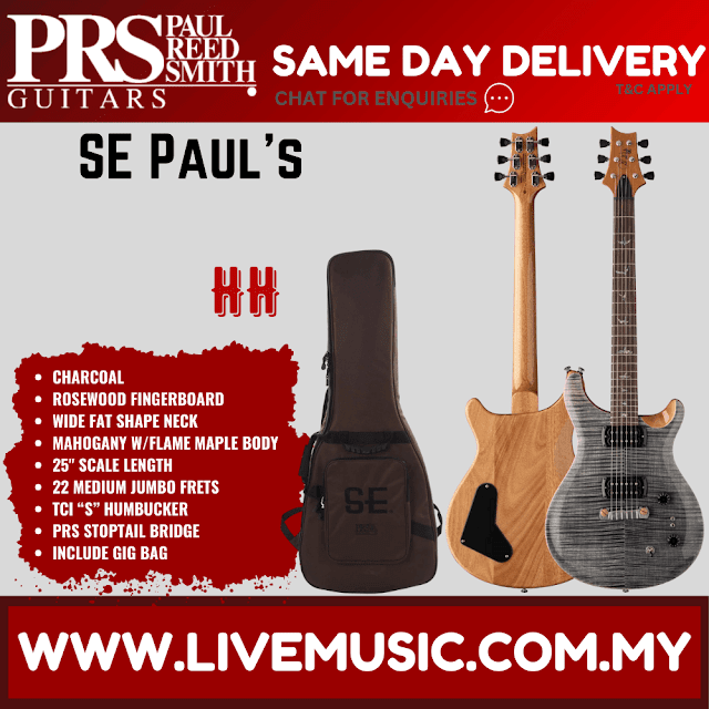 PRS SE Paul's Guitar Electric Guitar w/Bag, Charcoal