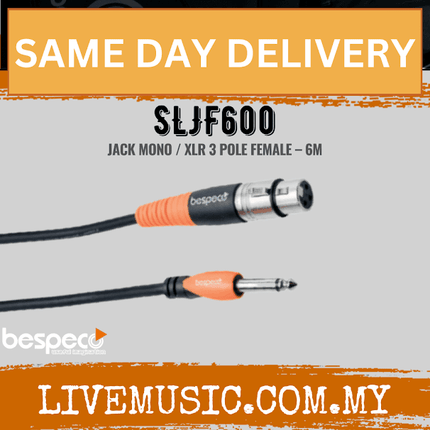 Bespeco SLJF600 Silos Series Microphone Cables Jack To Cannon 6M ( SLJF 600 / SLJF-600 )