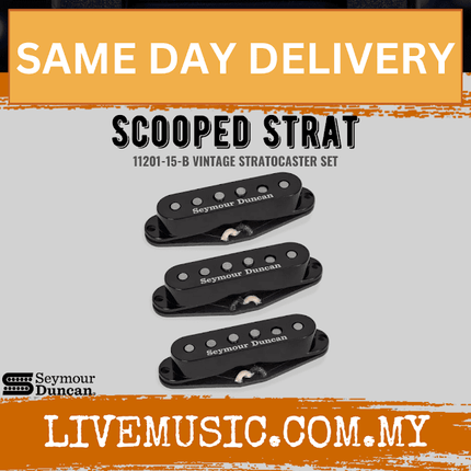 Seymour Duncan 11201-15-B Scooped Strat Guitar Pickup Set, Black