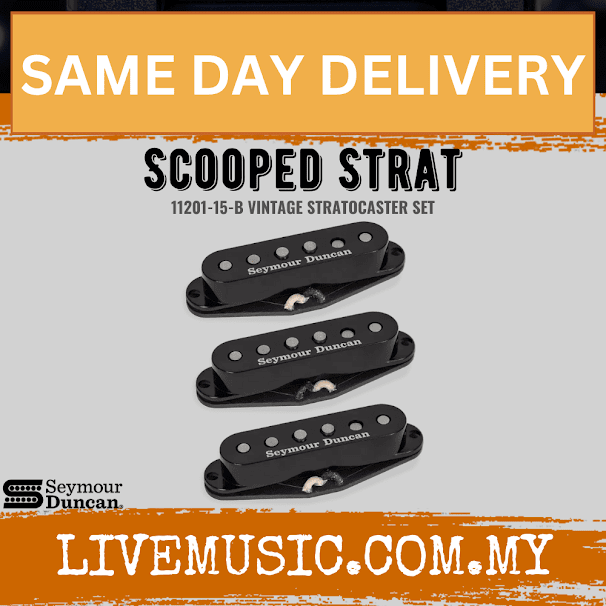Seymour Duncan 11201-15-B Scooped Strat Guitar Pickup Set, Black
