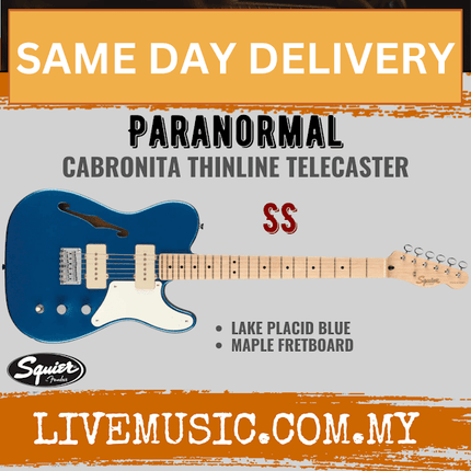 Squier Paranormal Series Cabronita Thinline Telecaster Electric Guitar - Lake Placid Blue