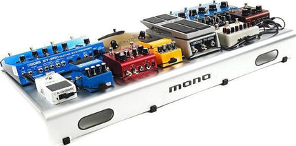 MONO Pedalboard Large, Black + Pro Accessory Case 2.0 - Silver (PFX-PB-L-SLV-BDL)