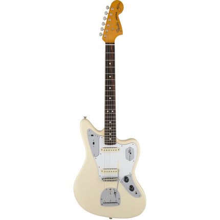 Fender Artist Johnny Marr Jaguar Electric Guitar, RW FB, Olympic White / Metallic KO-Olympic White