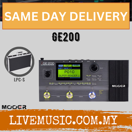 Mooer GE200 Multi Effects Pedal with LPC-S Hard Case ( GE-200 / GE 200 / LPC-S )