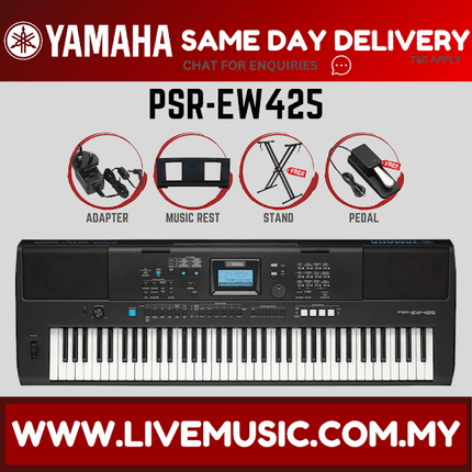 Yamaha PSR-EW425 76 Key Portable Keyboard Package ( PSREW425 PSR EW425 )
