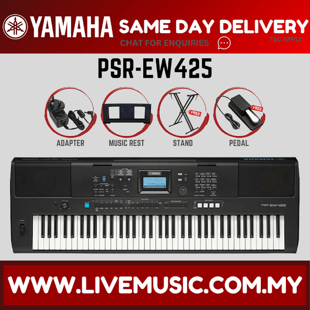 Yamaha PSR-EW425 76 Key Portable Keyboard Package ( PSREW425 PSR EW425 )