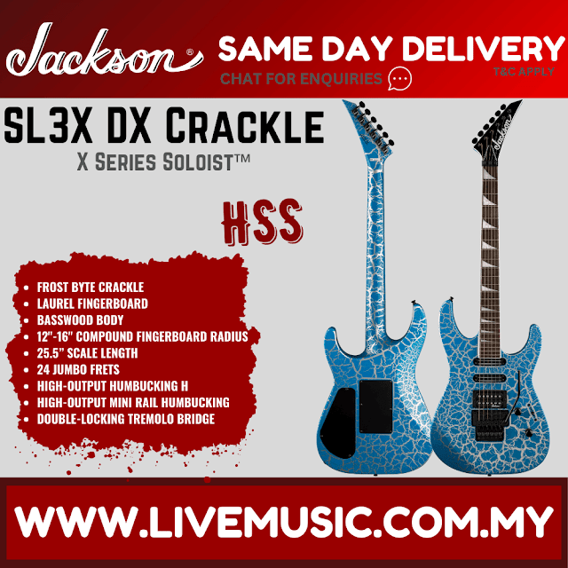 Jackson X Soloist SL3X DX Electric Guitar, Frost Byte Crackle