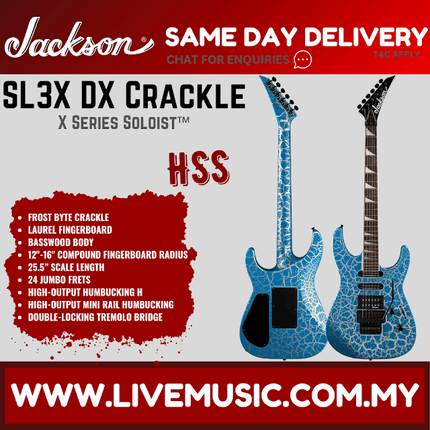 Jackson X Soloist SL3X DX Electric Guitar, Frost Byte Crackle