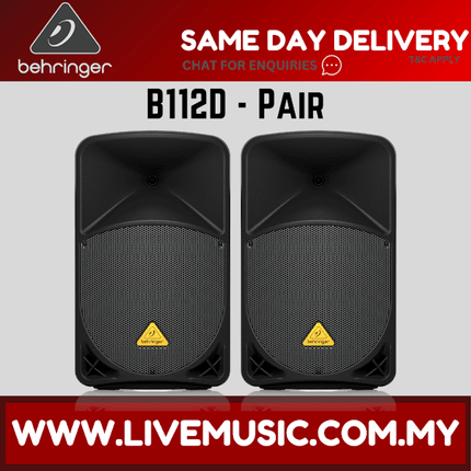 Behringer Eurolive B112D 1000-Watt 12" Powered Speaker w/Wireless Mic, Speaker Stand & Cable - Each/Pair (B-112D B 112D)