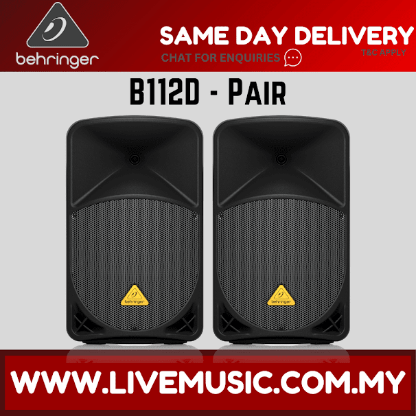 Behringer Eurolive B112D 1000-Watt 12" Powered Speaker w/Wireless Mic, Speaker Stand and Cable - Pair ( B-112D / B 112D )