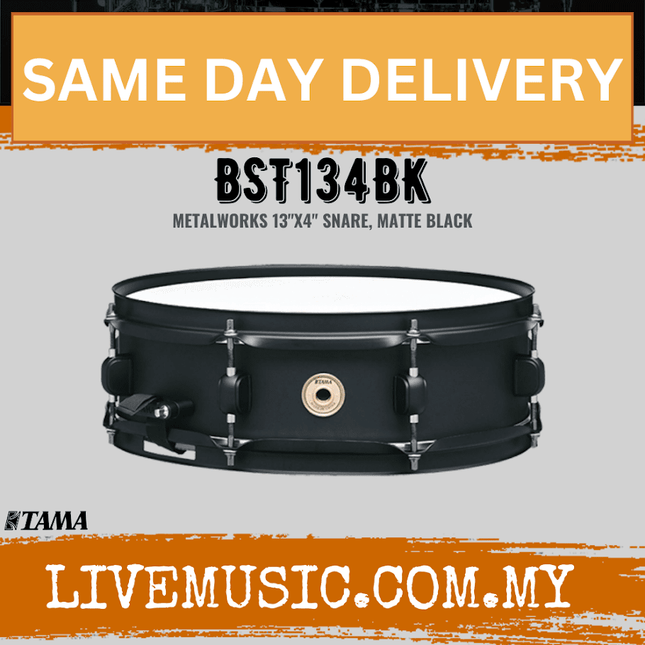 Tama BST134BK Metalworks Snare Drum - 4" x 13" (BST134/BST-134)