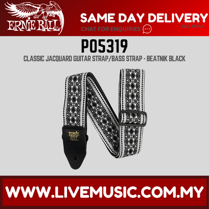 Ernie Ball 5319 Jacquard Guitar Strap, Beatnik Black