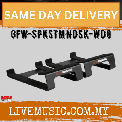 Gator GFW-SPKSTMNDSK-WDG Desktop Speaker Wedge Stand (GFW SPKSTMNDSK WDG/GFWSPKSTMNDSKWDG)