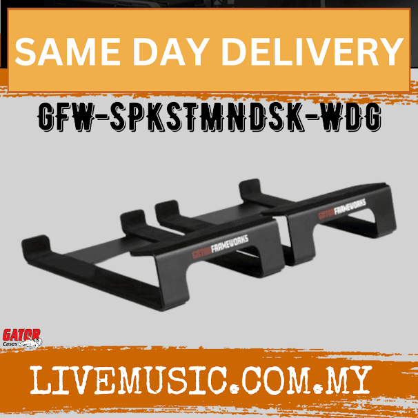 Gator GFW-SPKSTMNDSK-WDG Desktop Speaker Wedge Stand (GFW SPKSTMNDSK WDG/GFWSPKSTMNDSKWDG)