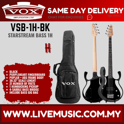 VOX VSB-1H-BK Starstream Bass 1H Electric Base ( VSB 1H BK / VSB1H BK )