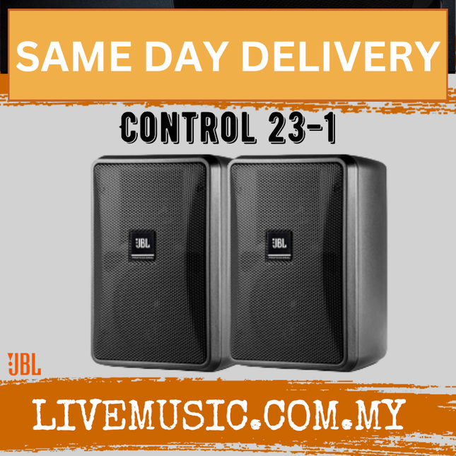 JBL Control 23-1 3 inch Ultra-Compact Indoor/Outdoor Speaker - Black / White - Pair ( Control231 Control 23 1)