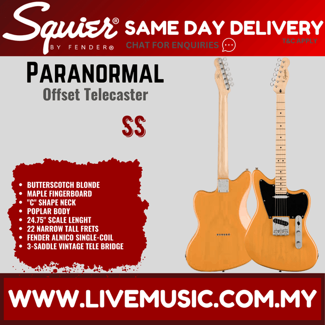 Squier Paranormal Series Offset Telecaster Electric Guitar - Butterscotch Blonde
