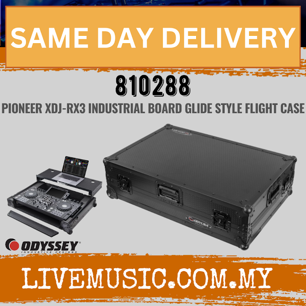 Odyssey 810288 Industrial Board Glide Style Flight Case for Pioneer XDJ-RX3 Digital DJ System ( XDJ RX3 / XDJRX3 )