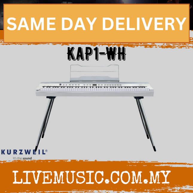 Kurzweil KaP1 Portable Digital Piano with ST-C1 Keyboard Stand - White ( Ka-P1 Ka P1 )
