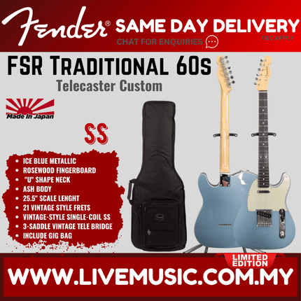 Fender FSR Collection Traditional 60s Telecaster Custom Electric Guitar, RW FB