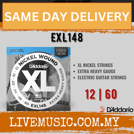 D'Addario EXL148 - Nickel Wound Electric Strings, Extra Heavy (12-60)(DAddario)