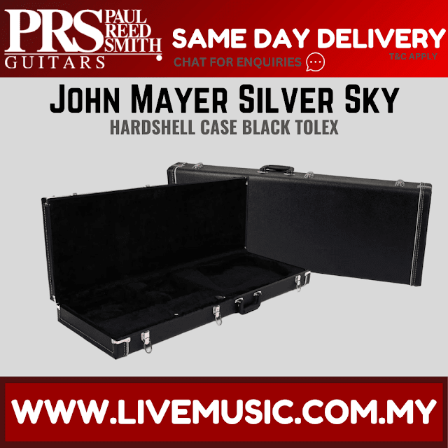 PRS John Mayer Silver Sky Hardshell Guitar Case Black Tolex