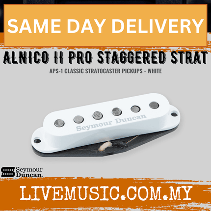 Seymour Duncan APS-1 Alnico II Pro Staggered Strat Single Coil Pickup, White (APS1/APS 1)