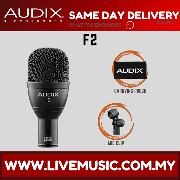 Audix F2 Instrument Dynamic Microphone, Hyper-Cardioid ( F-2 / F 2 )