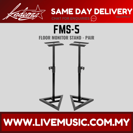 Kadenza FMS-5 Adjustable Studio Monitor Stand / Speaker Stand for 5 to 8 inch Full Sized Speakers - Pair ( FMS5 /LMC)