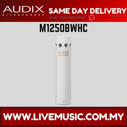 Audix M1250BWHC Miniature Hypercardioid Condenser Microphone - White (M1250 BWHC/M1250 BWHC)