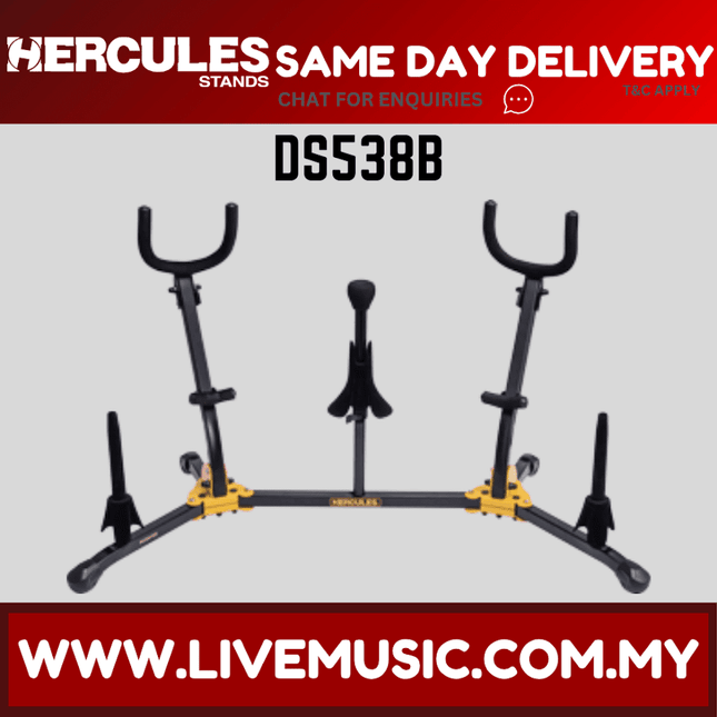 Hercules DS538B Alto/Tenor, Soprano Saxophone and Flute/Clarinet Stand (DS538B)