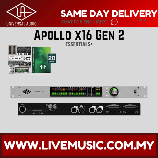 Universal Audio Apollo x16 Gen 2 Thunderbolt Audio Interface - Essentials+ Edition