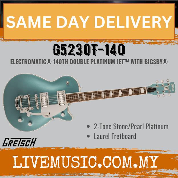 Gretsch G5230T-140 Electromatic 140th Double Platinum Edition Jet, 2-Tone Stone/Pearl Platinum