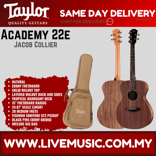 Walnut 5-string acoustic-electric guitar with beige gig bag